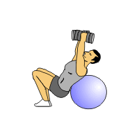 DB incline flyes on stability ball