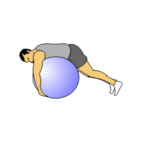 low back stretch over sissel exercise ball