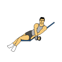 palm out single arm incline lateral raise